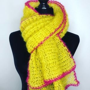 Rocco Wear Hand-knit Mohair Silk Extra Long Scarf